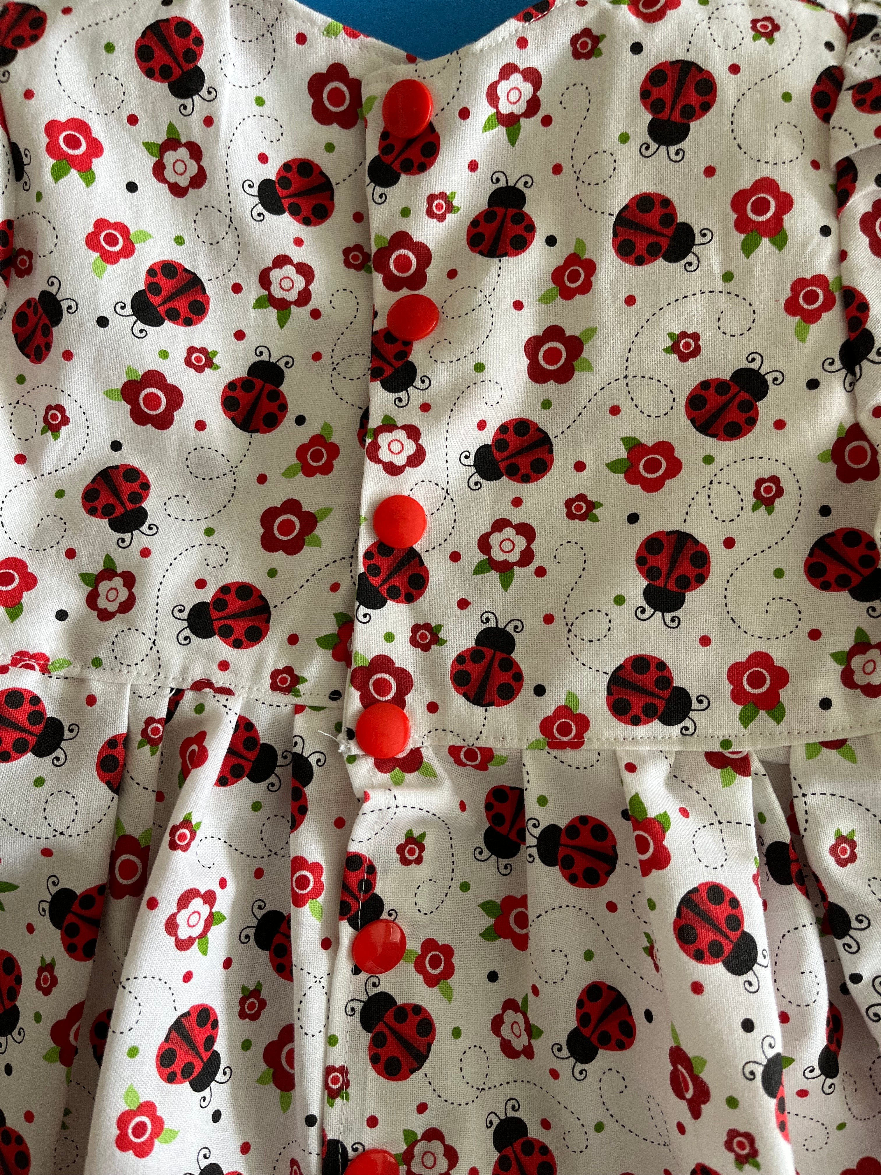 Toddler's Dress, Ladybugs LS