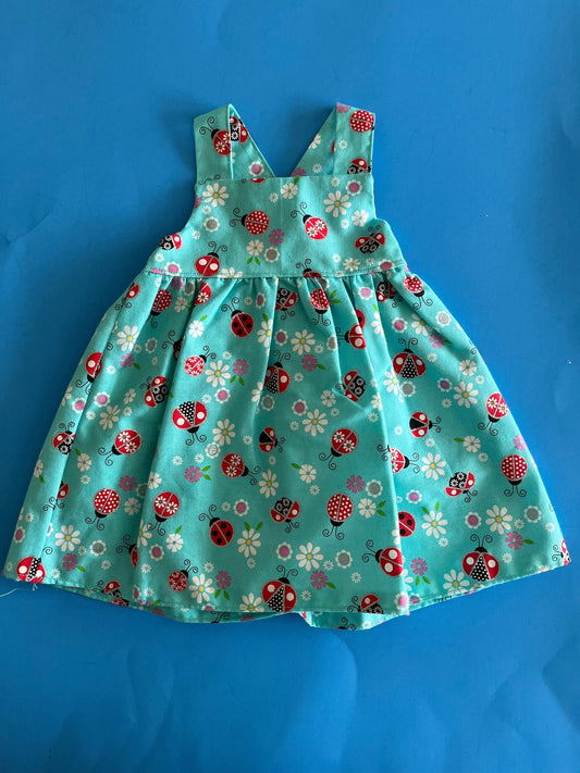 Infant Sundress, Blue/Sparkle LadyBugs