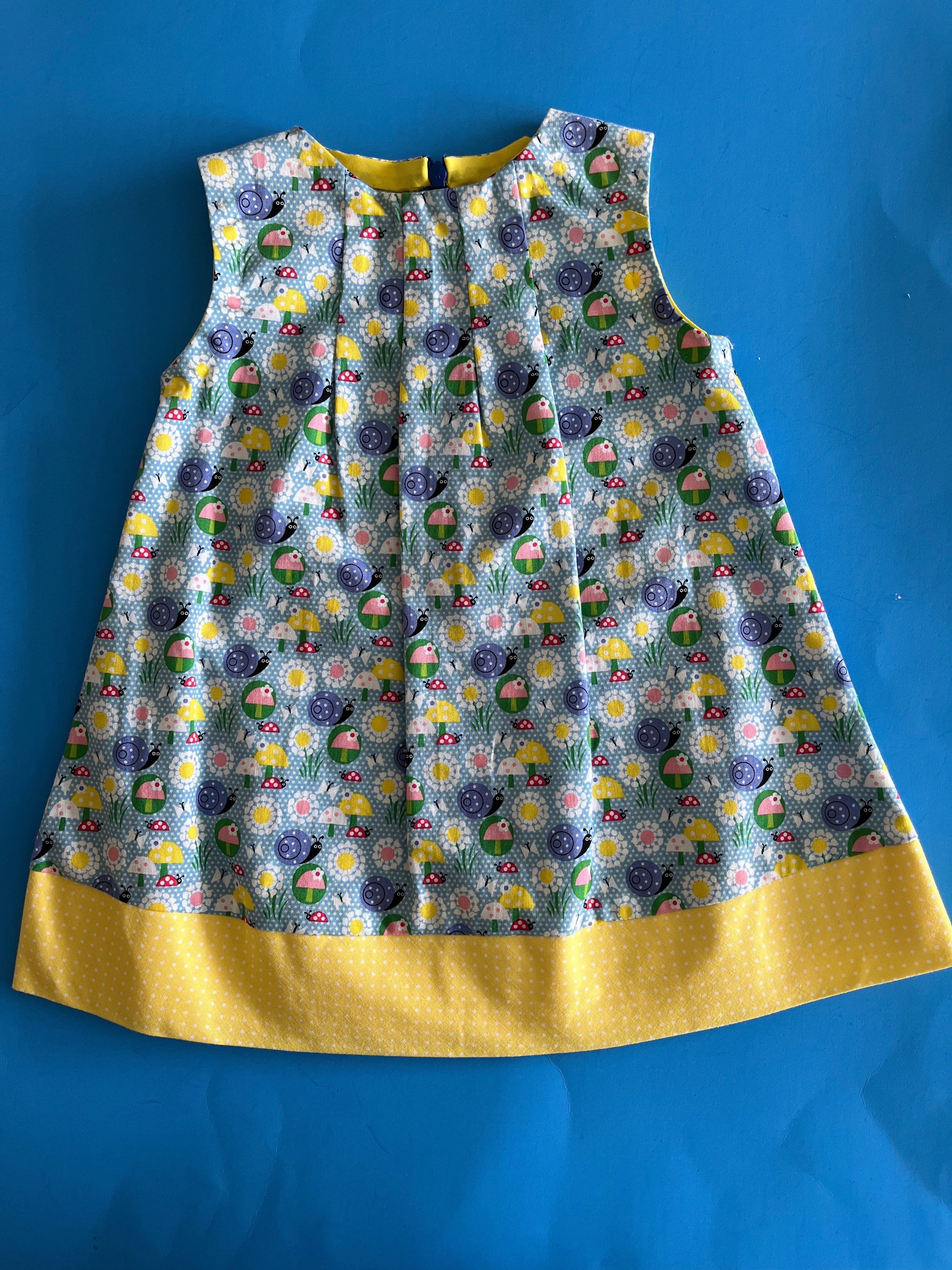 Toddler Dress, Snails and Mushrooms
