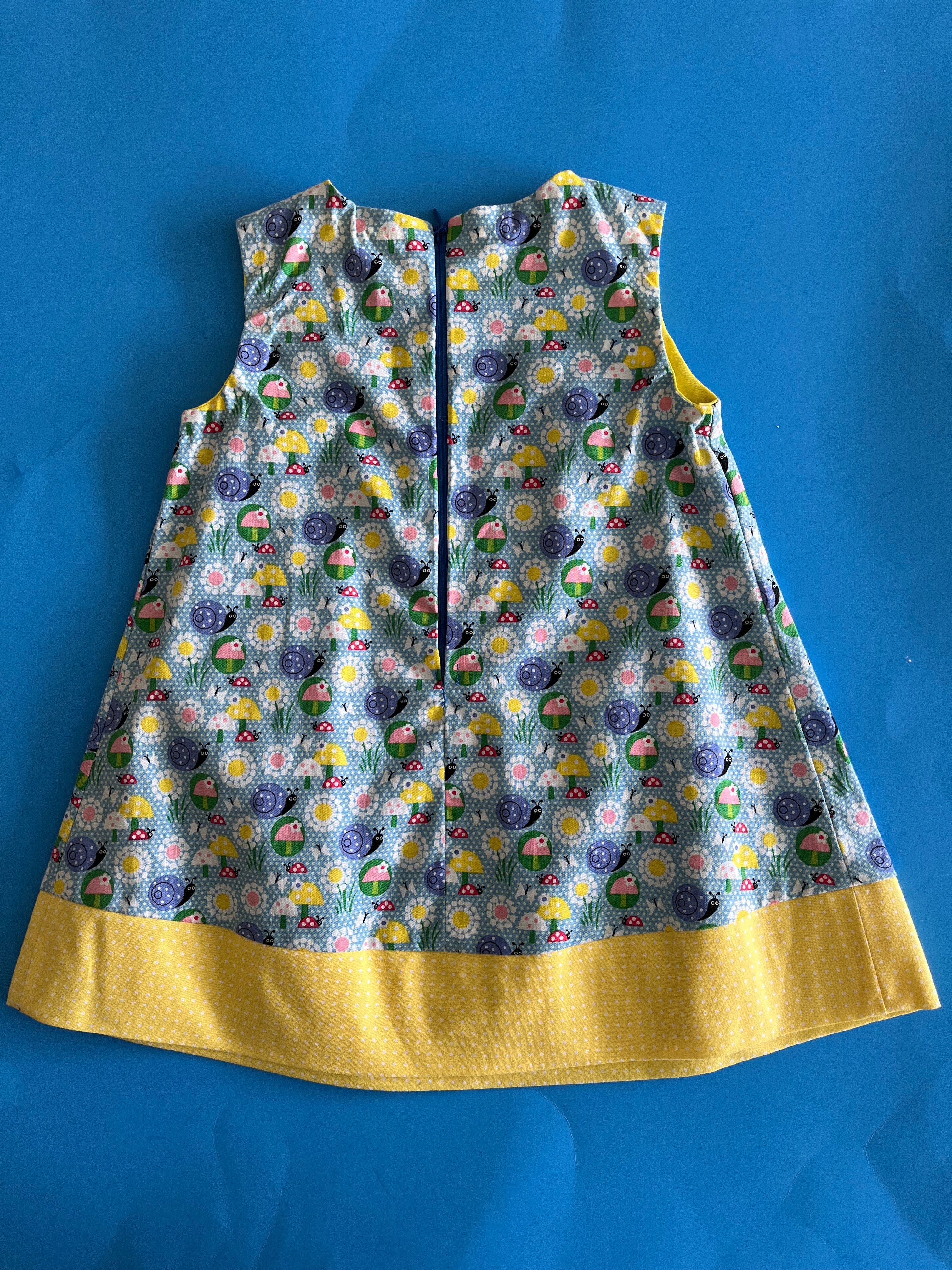 Toddler Dress, Snails and Mushrooms