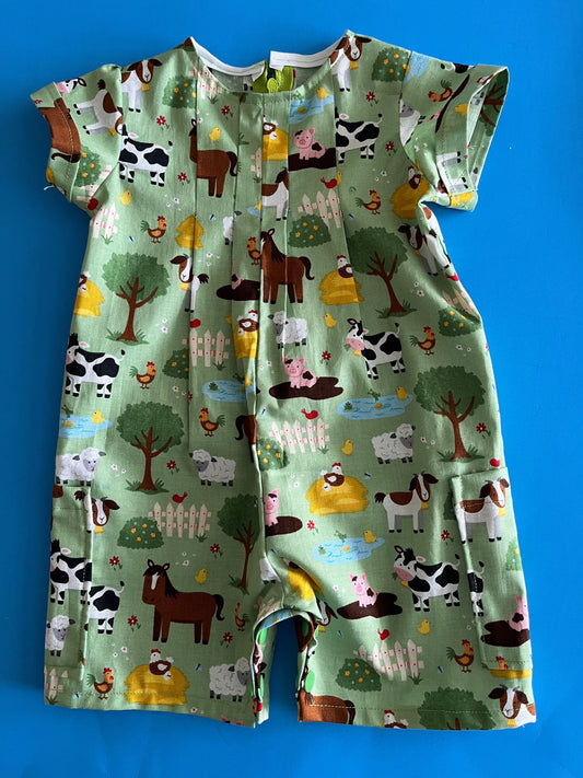 Romper, Farm Animals w/ Sleeves