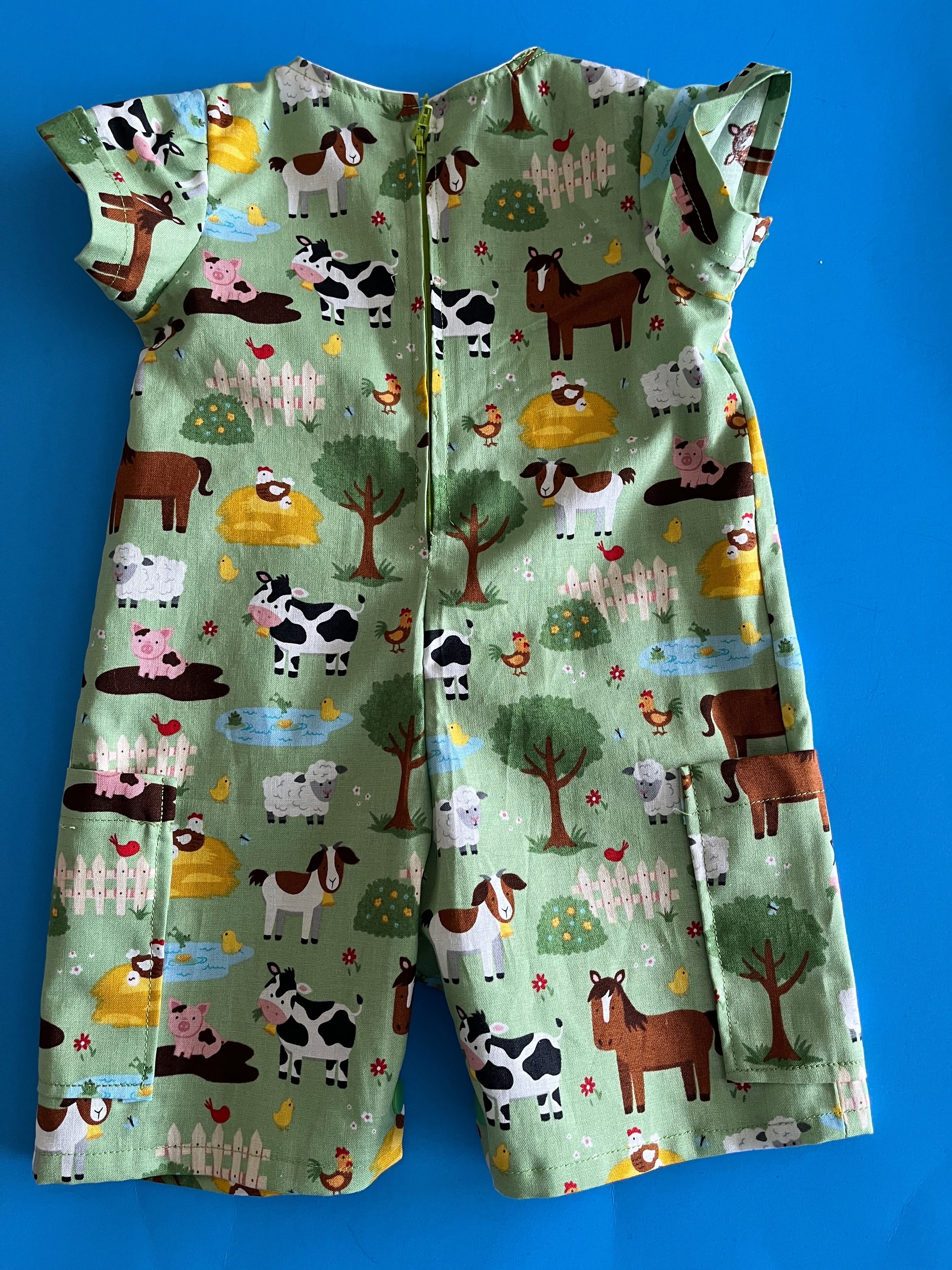 Romper, Farm Animals w/ Sleeves