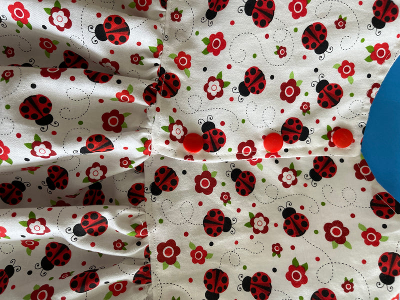 Child's Dress SL, Whitew/Ladybugs