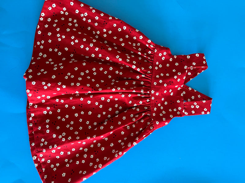 Child's Sundress, Red w/ Wh Flower