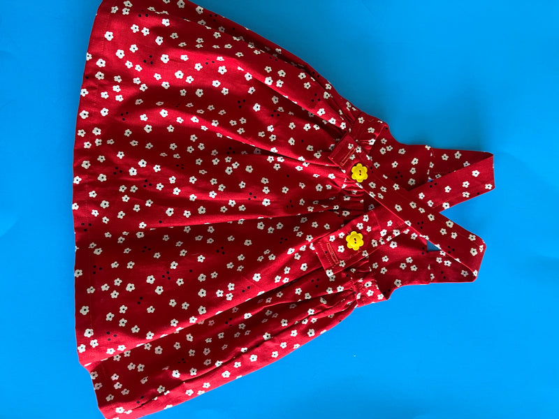 Child's Sundress, Red w/ Wh Flower