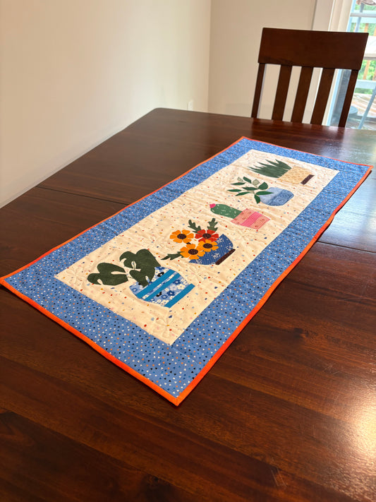 Table Runner, Parade of Potted Plants
