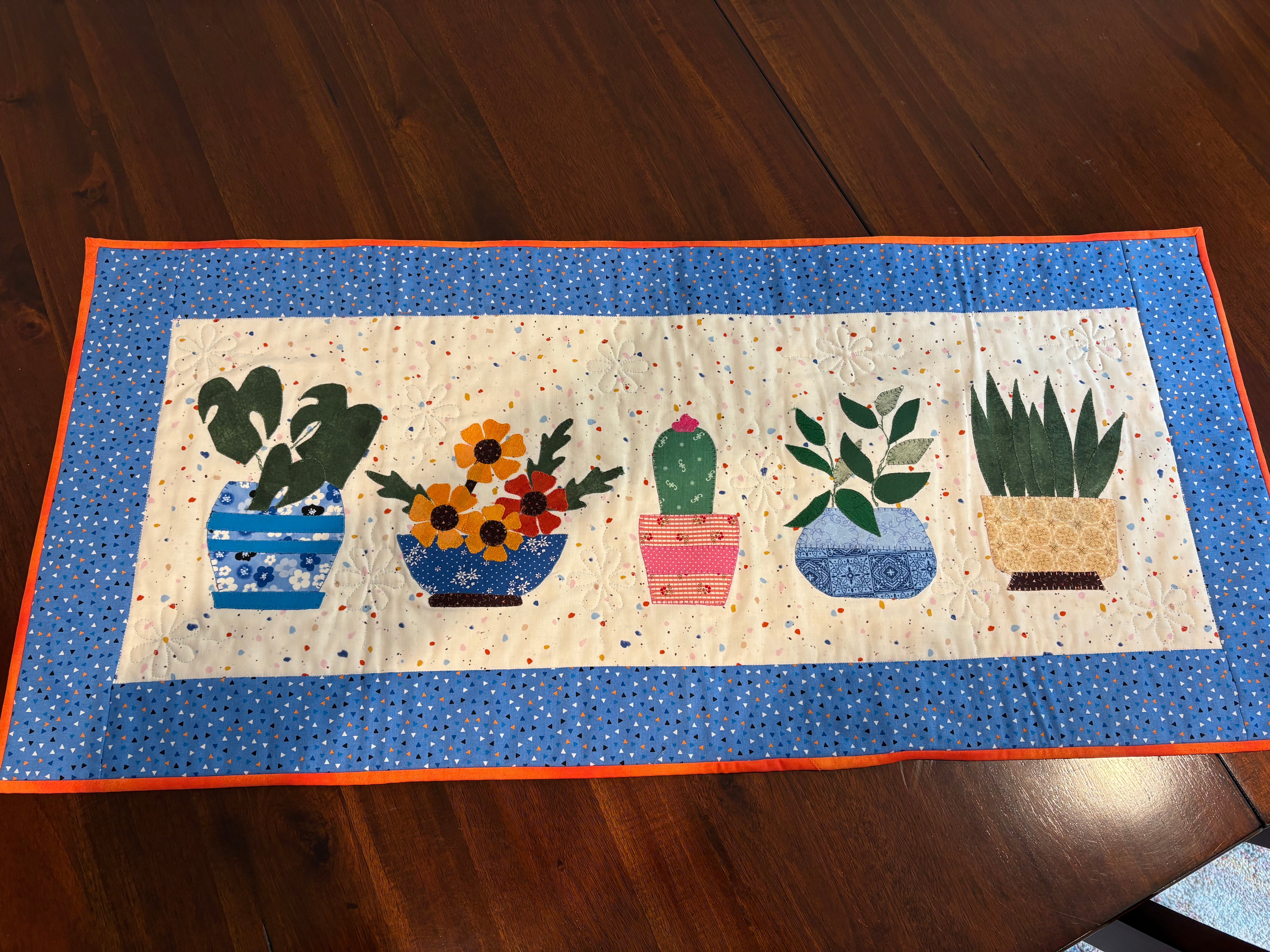 Table Runner, Parade of Potted Plants