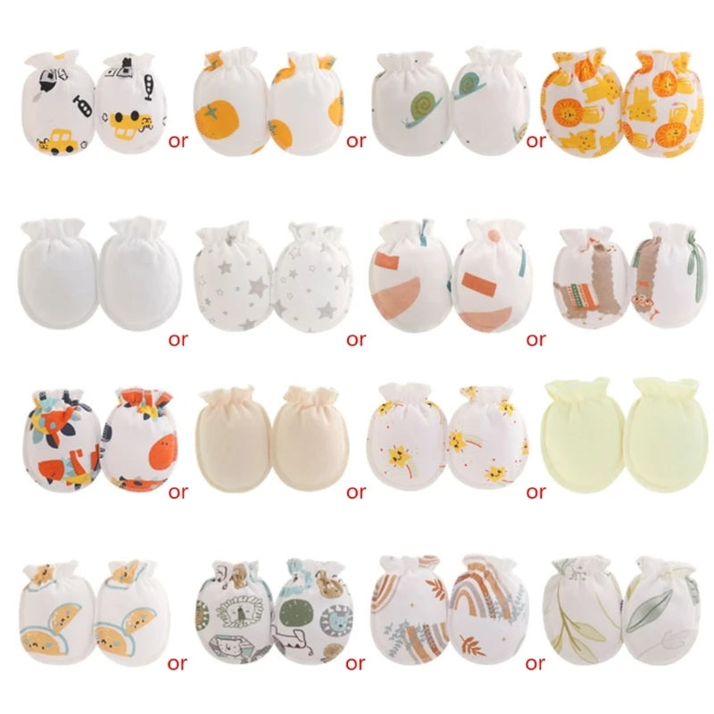 5Pairs  0-3Month Newborn Baby Anti-Scratch Gloves Infant Boy Girl Unisex Mittens Baby Accessories