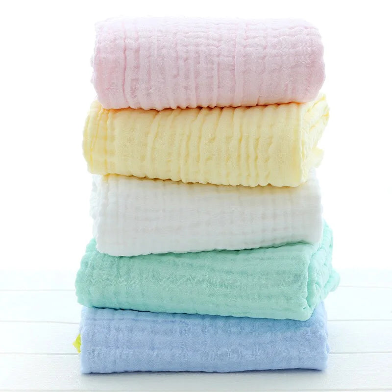 Baby Swaddle Blanket Muslin Newborn Wrap for Child Kids Boys Girls Bath Towel Infant Solid Soft Cotton Stroller Cover 105*105cm