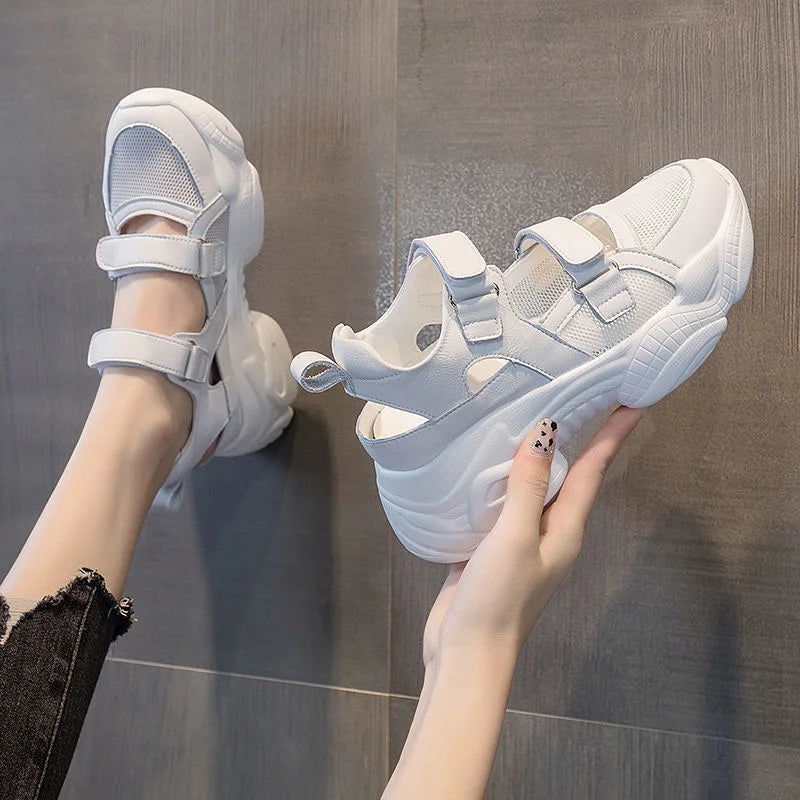 Women's Casual Sport oes Spring Summer New Sle Lightweight Thi Bot Heightening Anti-slip Slippers Comfortable Sandals