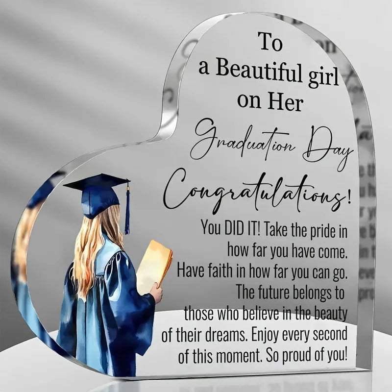 1pc Inspirational Graduation Gift, High School College Masters Degree Doctorate Graduation Gift, Acrylic Keepsake Gift