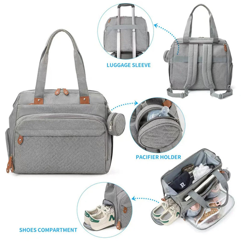 Large Size Backpack Baby Diaper Bag with Pacifier Bag