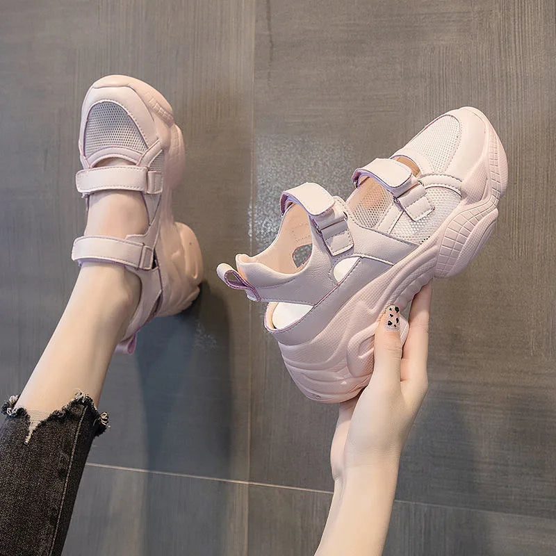 Women's Casual Sport oes Spring Summer New Sle Lightweight Thi Bot Heightening Anti-slip Slippers Comfortable Sandals