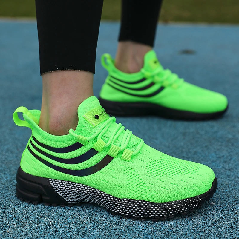 Awesome Women's Athletic Sneakers Elastic Knit for Comfort Reflective Stripes for Style Ideal for Quick Errands Shoes for Women