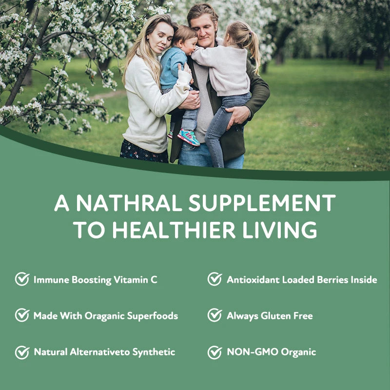 Natural Vitamin C 1000 mg | Rich in Fruits and Vegetables | Dietary Supplement