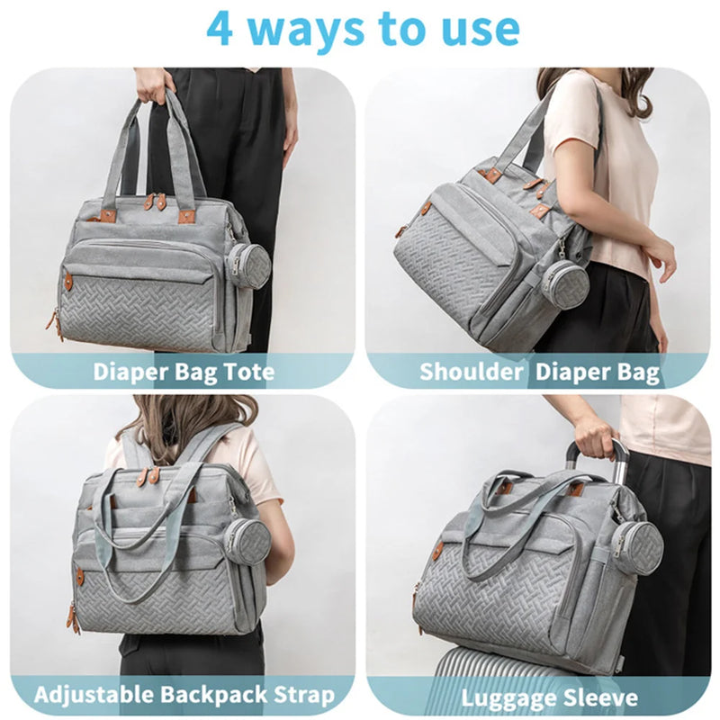 Large Size Backpack Baby Diaper Bag with Pacifier Bag
