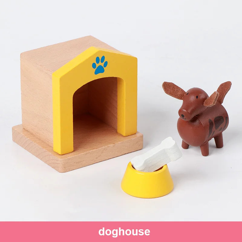 Wooden Mini Furniture Sets Kids Children House Play Toy - Bedroom, Living Room, Kitchen, Bathroom Accessories Boys Girl Gifts