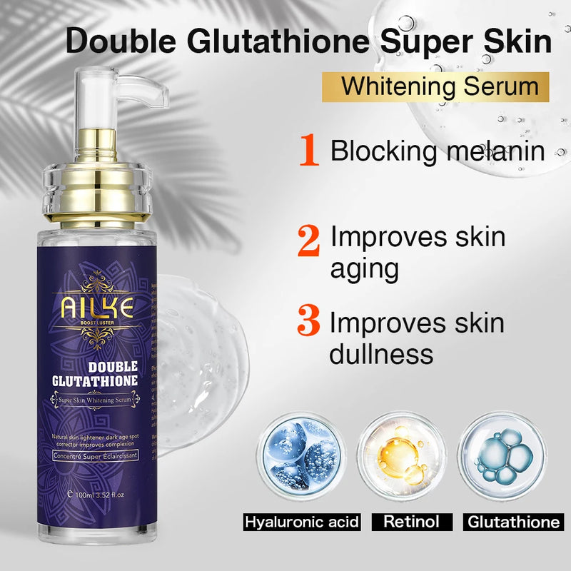 AILKE Glutathione 5-in-1 Women Skin Care Kit, With Body Lotion, Serum, Dark Spot Removal Cream, Body Cream, Brightening Soap