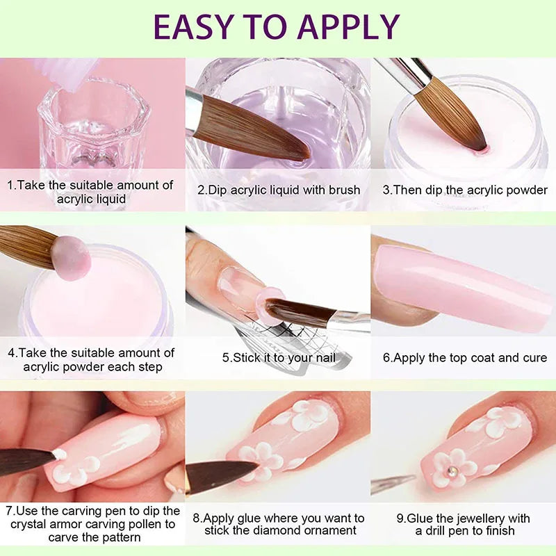 Acrylic Nail Kit Acrylic Powder With Acrylic Liquid For Gel Nails With UV Lamp For Gel Nails Set DIY Gifts For Women