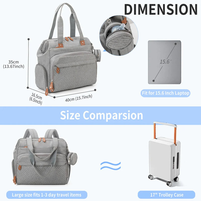 Large Size Backpack Baby Diaper Bag with Pacifier Bag