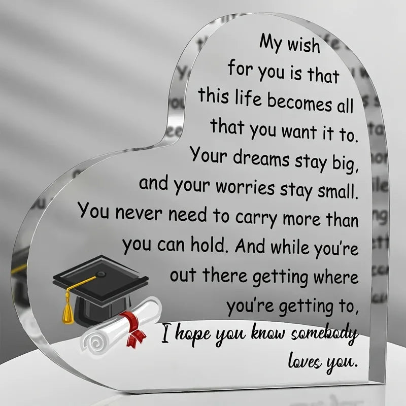 1pc Inspirational Graduation Gift, High School College Masters Degree Doctorate Graduation Gift, Acrylic Keepsake Gift