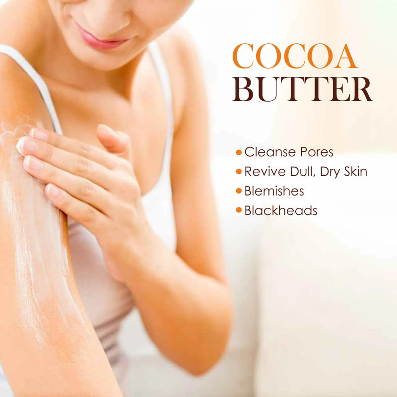 Cocoa Butter Body Lotion Dark Spot Corrector & Hydrating Moisturizer Brightening Cream Even Skin Tone Non-Greasy Fast Absorbing