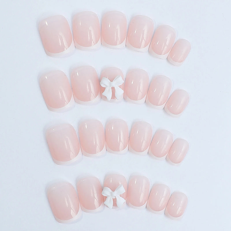 French Tips Press-on Nail Long Lasting Elegant Artificial Nail Manicure Art for Daily Lives Everyday Use