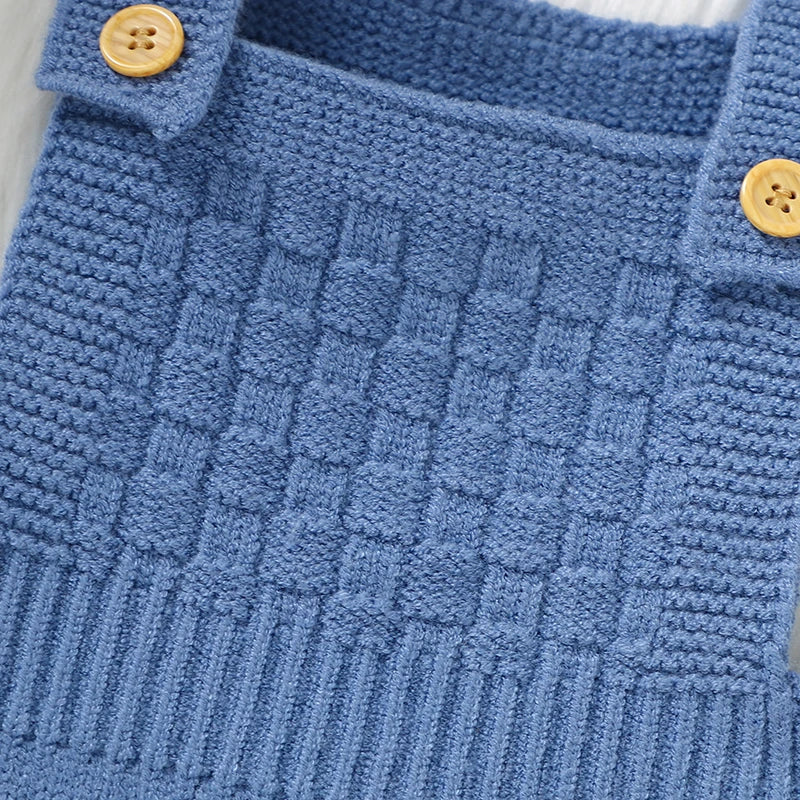 Baby Rompers Hats Clothing Sets 0-18m Fashion Solid Color Knitted Newborn Infantil Boys & Girls Jumpsuits Playsuits Outfits 2pcs