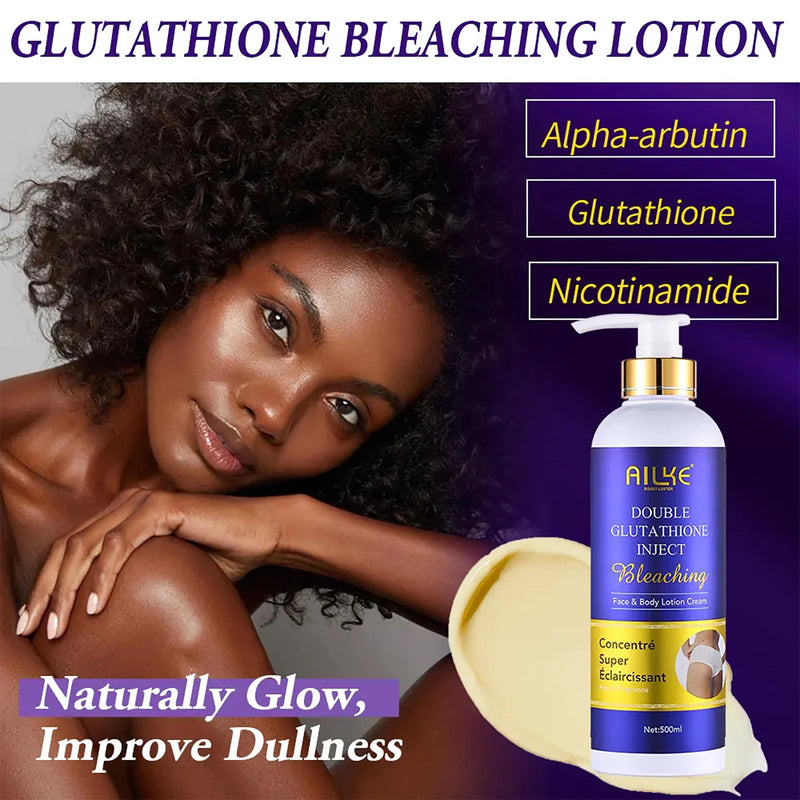 AILKE Glutathione 5-in-1 Women Skin Care Kit, With Body Lotion, Serum, Dark Spot Removal Cream, Body Cream, Brightening Soap