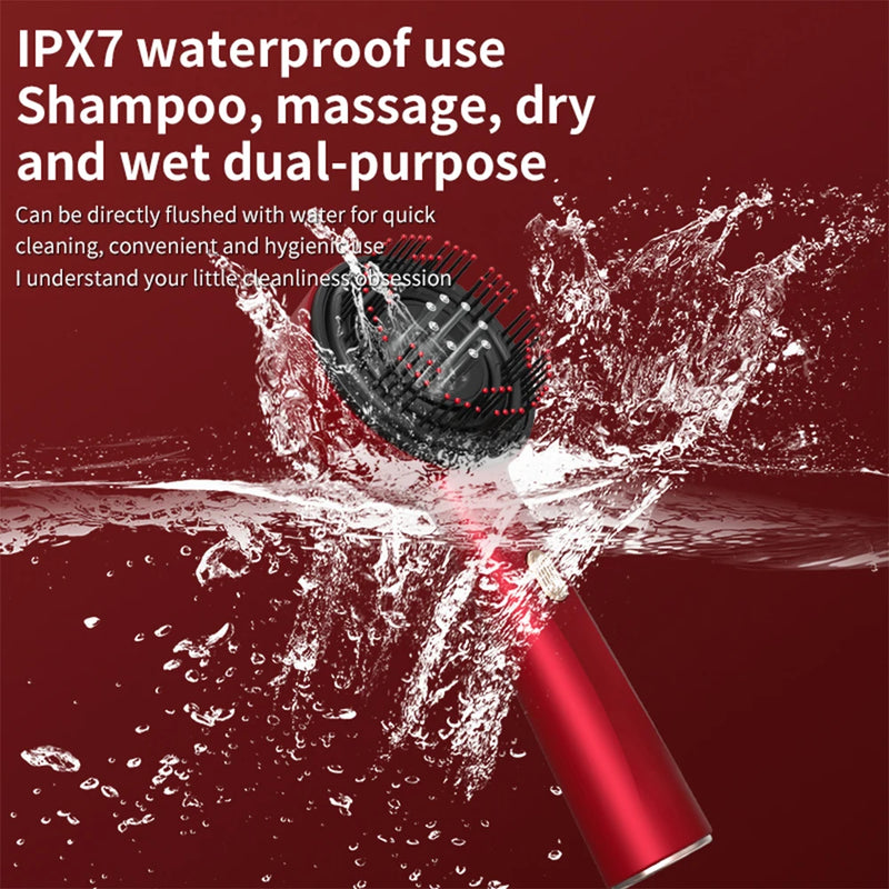 Electric Vibration Massage Comb Red Light Therapy Hair Growth Massage Scalp Brush Anti Hair Loss Liquid Oil Applicator Hair Care