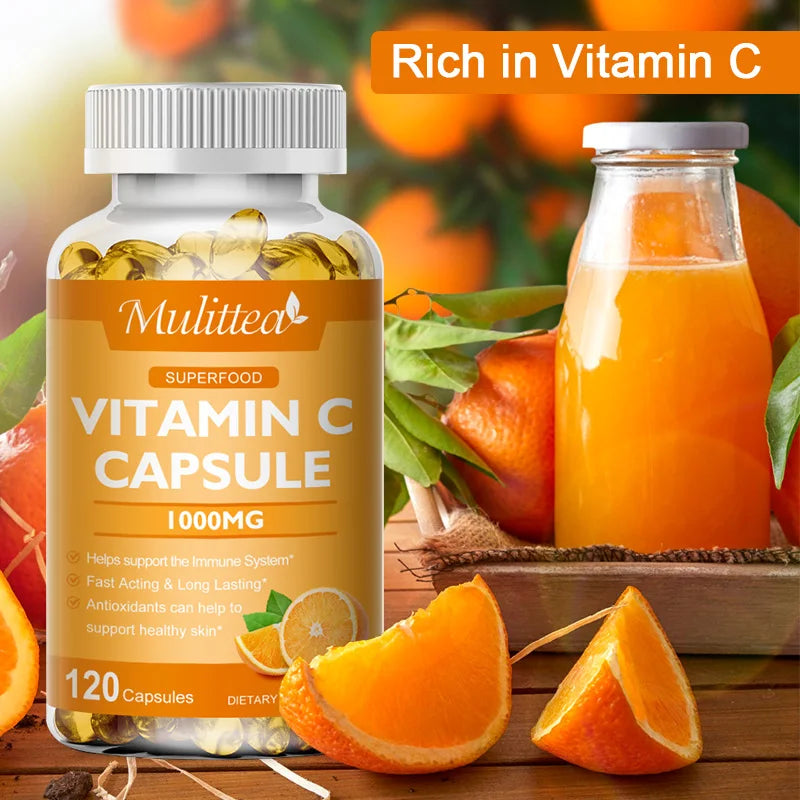 Mulittea Vitamin C 1000mg Rich In Antioxidant Helps Skin & nail and Hair Health Beauty Health Helper