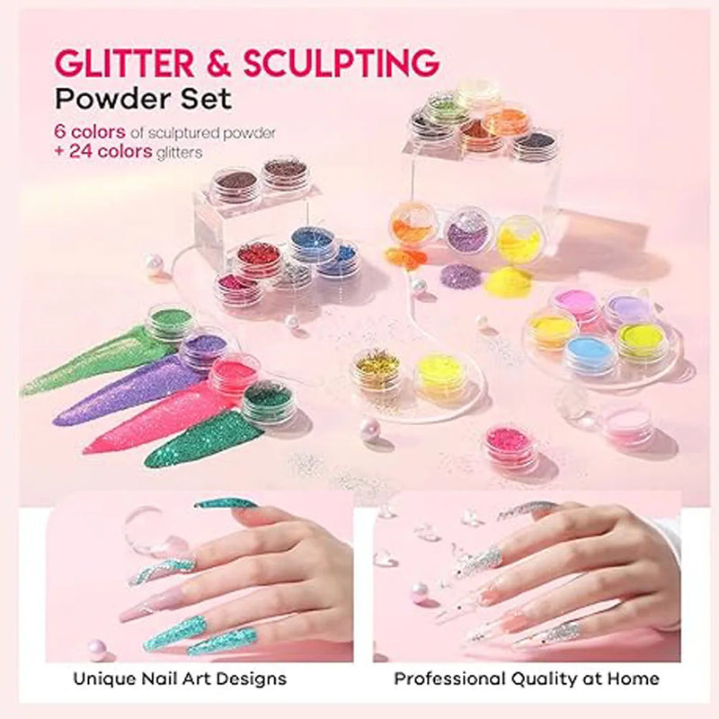 Acrylic Nail Kit Acrylic Powder With Acrylic Liquid For Gel Nails With UV Lamp For Gel Nails Set DIY Gifts For Women