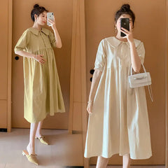 Spring Summer Maternity Dresses New Plus Size Maternity Loose Slim Dresses Maternity Summer Ladies Short Sleeve Dresses