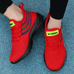 Awesome Women's Athletic Sneakers Elastic Knit for Comfort Reflective Stripes for Style Ideal for Quick Errands Shoes for Women