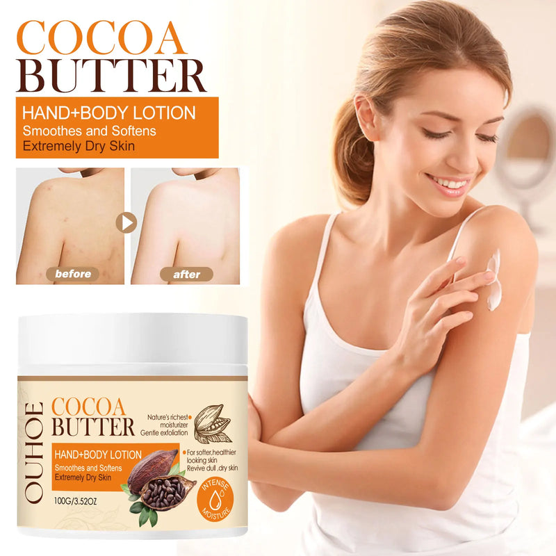 Cocoa Butter Body Lotion Dark Spot Corrector & Hydrating Moisturizer Brightening Cream Even Skin Tone Non-Greasy Fast Absorbing