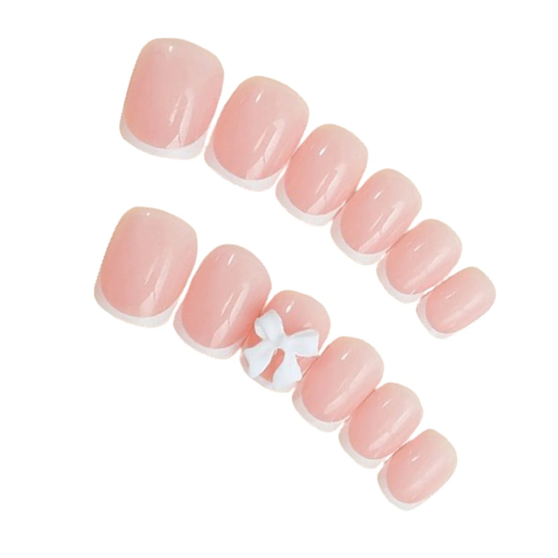 French Tips Press-on Nail Long Lasting Elegant Artificial Nail Manicure Art for Daily Lives Everyday Use