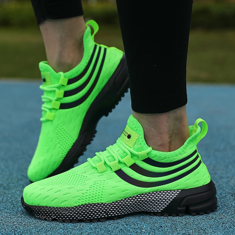 Awesome Women's Athletic Sneakers Elastic Knit for Comfort Reflective Stripes for Style Ideal for Quick Errands Shoes for Women