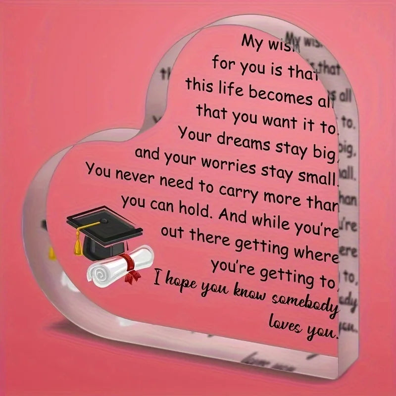 1pc Inspirational Graduation Gift, High School College Masters Degree Doctorate Graduation Gift, Acrylic Keepsake Gift