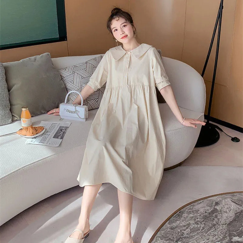 Spring Summer Maternity Dresses New Plus Size Maternity Loose Slim Dresses Maternity Summer Ladies Short Sleeve Dresses
