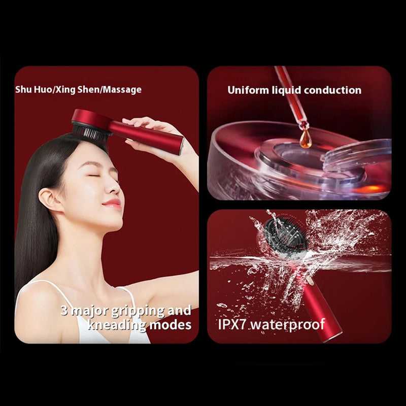 Electric Vibration Massage Comb Red Light Therapy Hair Growth Massage Scalp Brush Anti Hair Loss Liquid Oil Applicator Hair Care