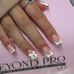 French Tips Press-on Nail Long Lasting Elegant Artificial Nail Manicure Art for Daily Lives Everyday Use
