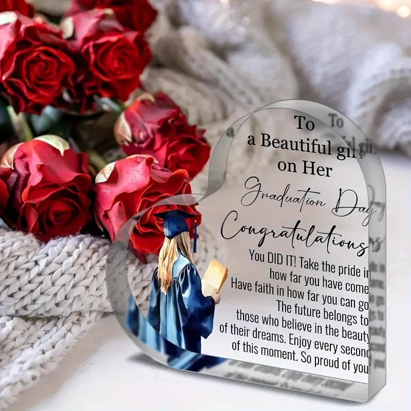 1pc Inspirational Graduation Gift, High School College Masters Degree Doctorate Graduation Gift, Acrylic Keepsake Gift