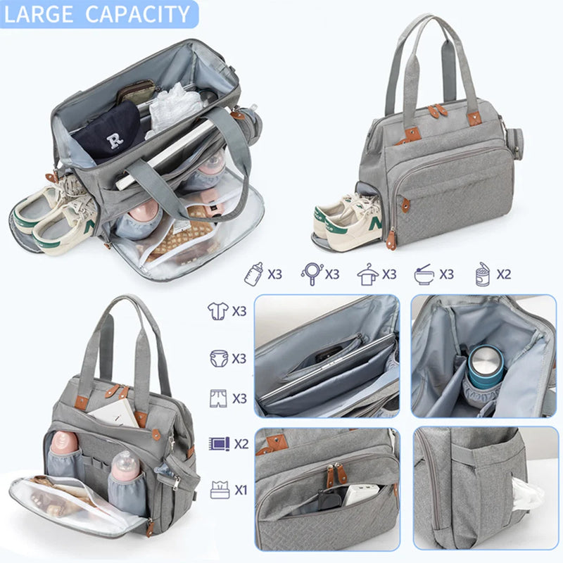 Large Size Backpack Baby Diaper Bag with Pacifier Bag