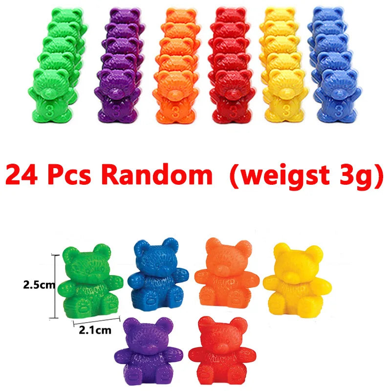 Rainbow Bear Montessori Educational Toys with Stacking Cups Matching Game Color Assortment Children Educational Toys