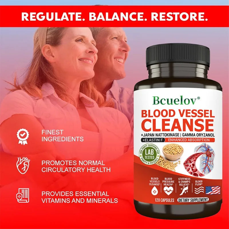 Vascular Cleanser Capsules – 120 Count | Supports Healthy Blood Flow, Lowers Cholesterol & Promotes Cardiovascular Health