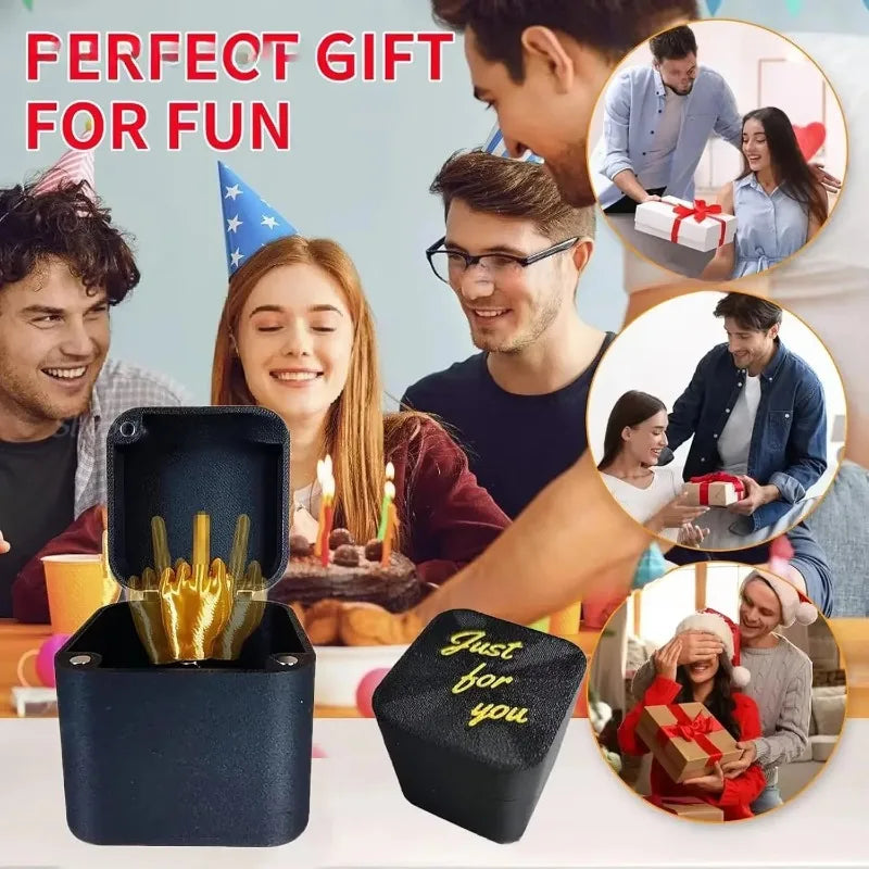 Creative Gift Middle Finger in The Box Holiday Party Fun Prank Gift Pop-up Love Rose Christmas Gift Adult White Elephant Gift