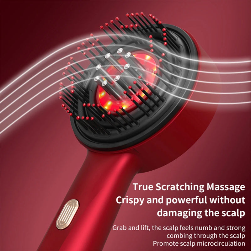 Electric Vibration Massage Comb Red Light Therapy Hair Growth Massage Scalp Brush Anti Hair Loss Liquid Oil Applicator Hair Care