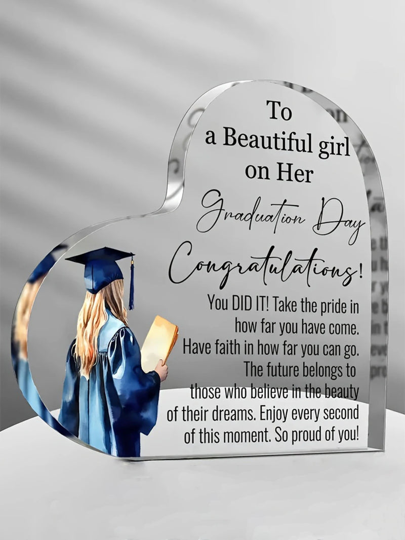1pc Inspirational Graduation Gift, High School College Masters Degree Doctorate Graduation Gift, Acrylic Keepsake Gift