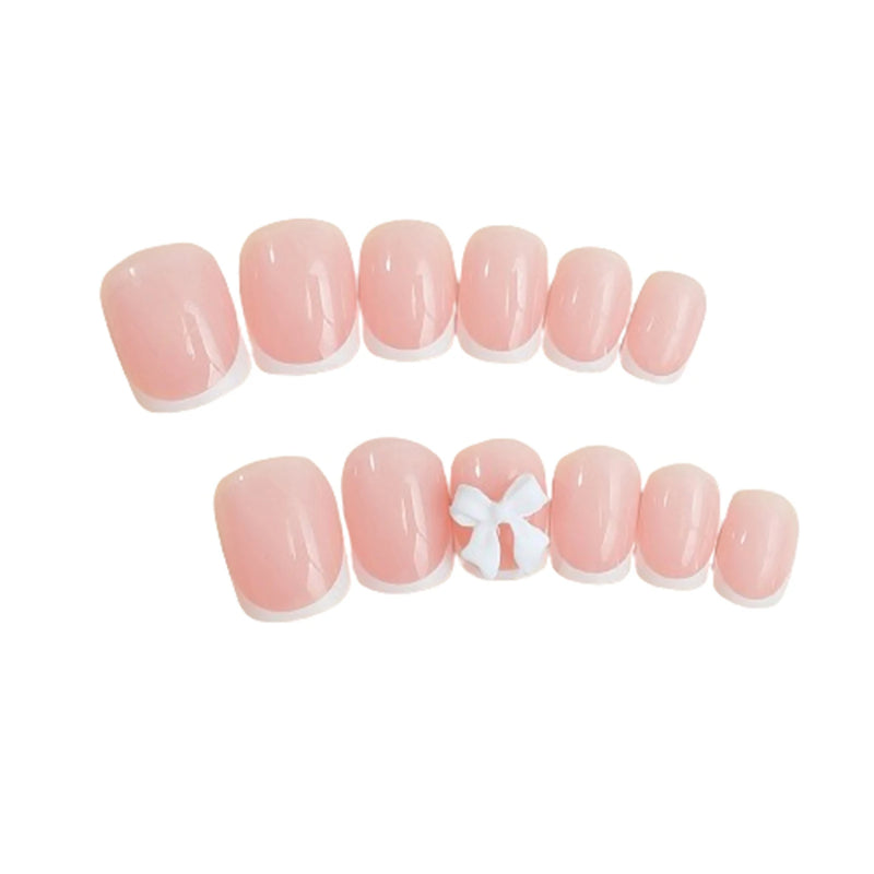 French Tips Press-on Nail Long Lasting Elegant Artificial Nail Manicure Art for Daily Lives Everyday Use