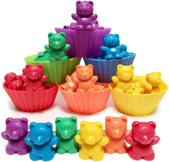Rainbow Bear Montessori Educational Toys with Stacking Cups Matching Game Color Assortment Children Educational Toys